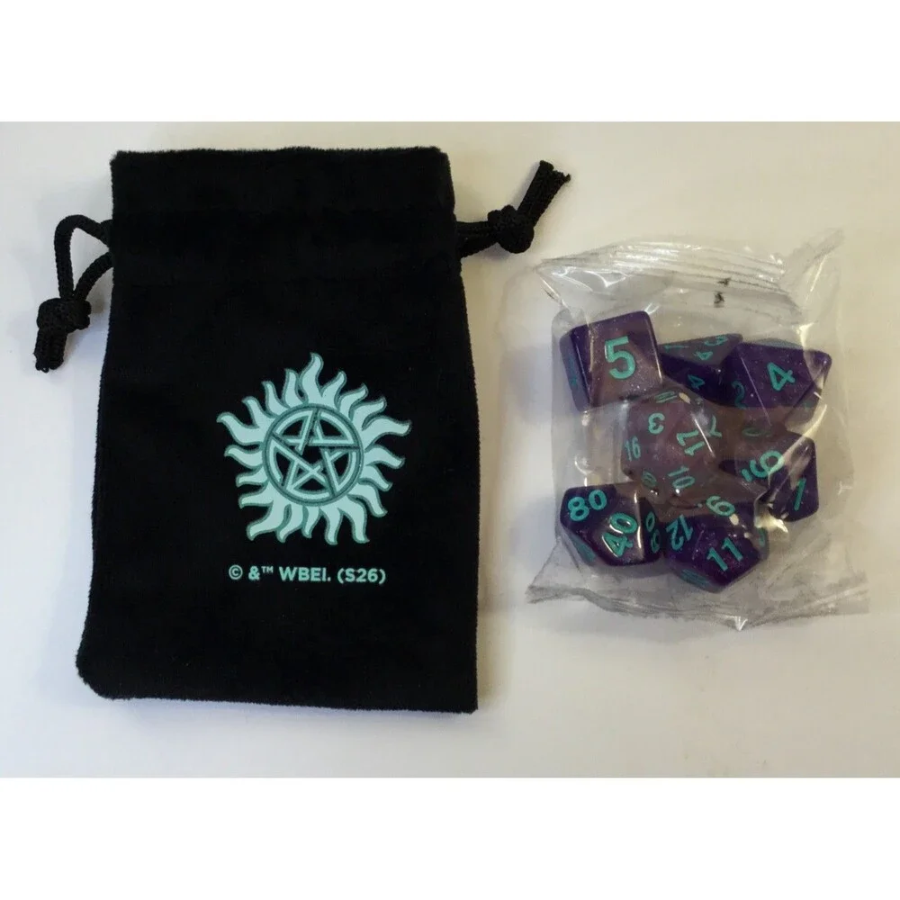 Supernatural D&D Purple Dice Set With Pouch Culturefly Ex Sam & Dean Winchester